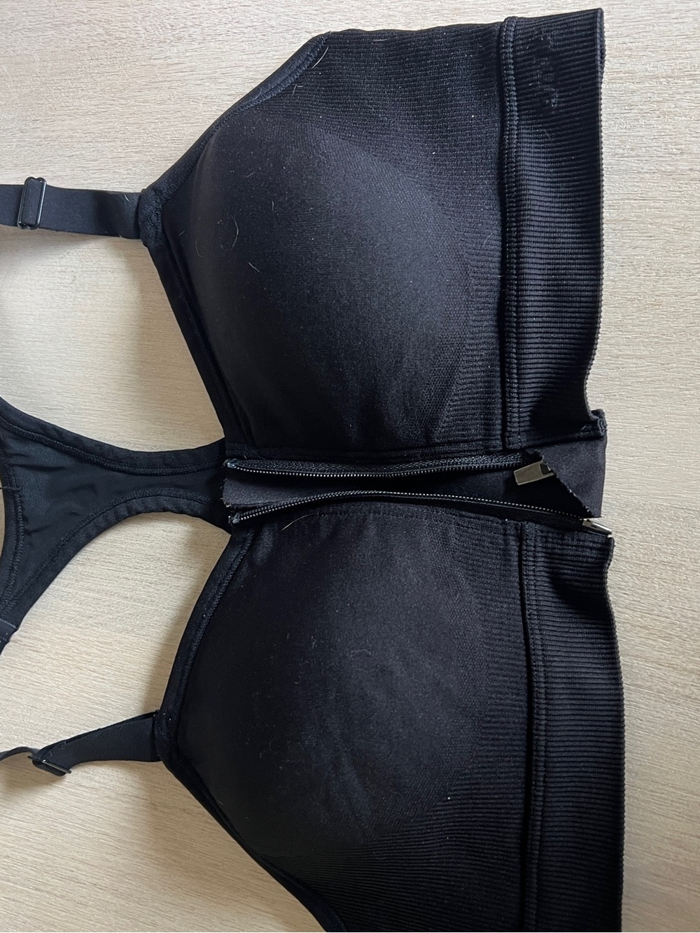 PINK Victoria's Secret  Ribbed Zip-Up SPORTS BRA